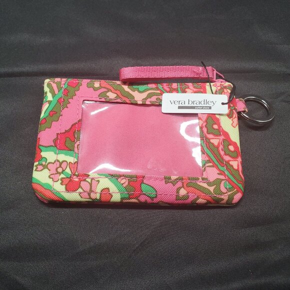 BN Vera Bradley Women's Outlet Lighten Up Zip ID Case- Capri Pink - Picture 1 of 6